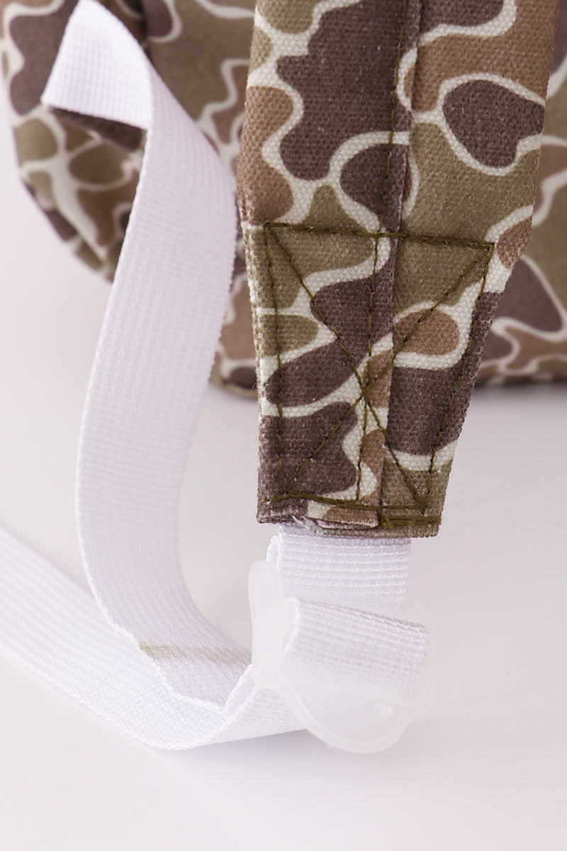 Camouflage deer embroidery canvas backpack