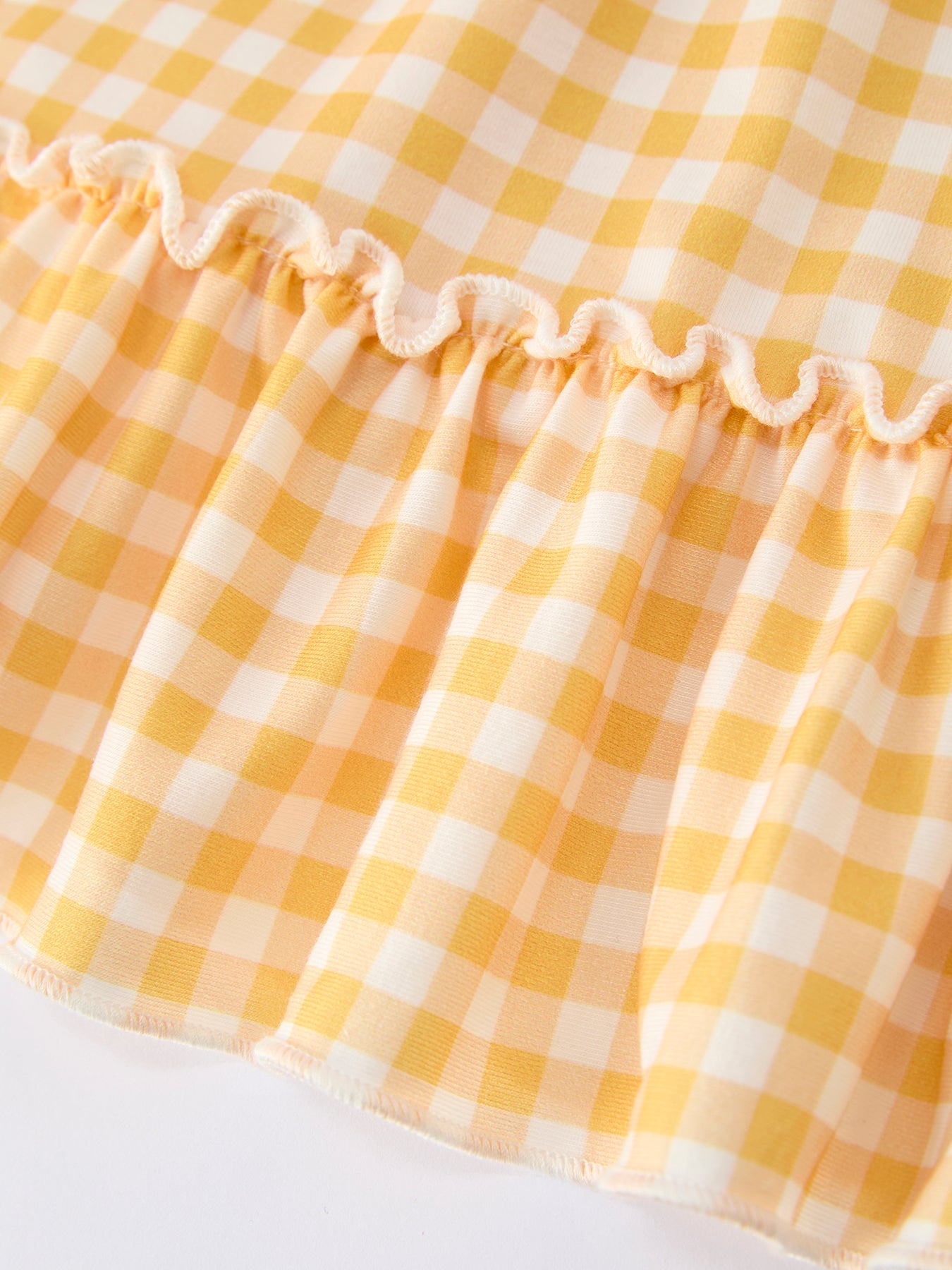 Fish Embroidery Smocking Plaid Girls' Dress