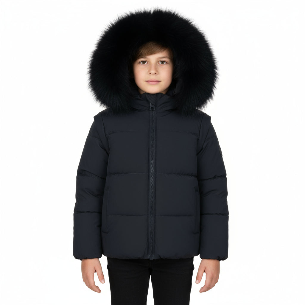 Pramie Little Boys Black Jacket (18M–8Y) | Warm, Stylish & Durable Outerwear