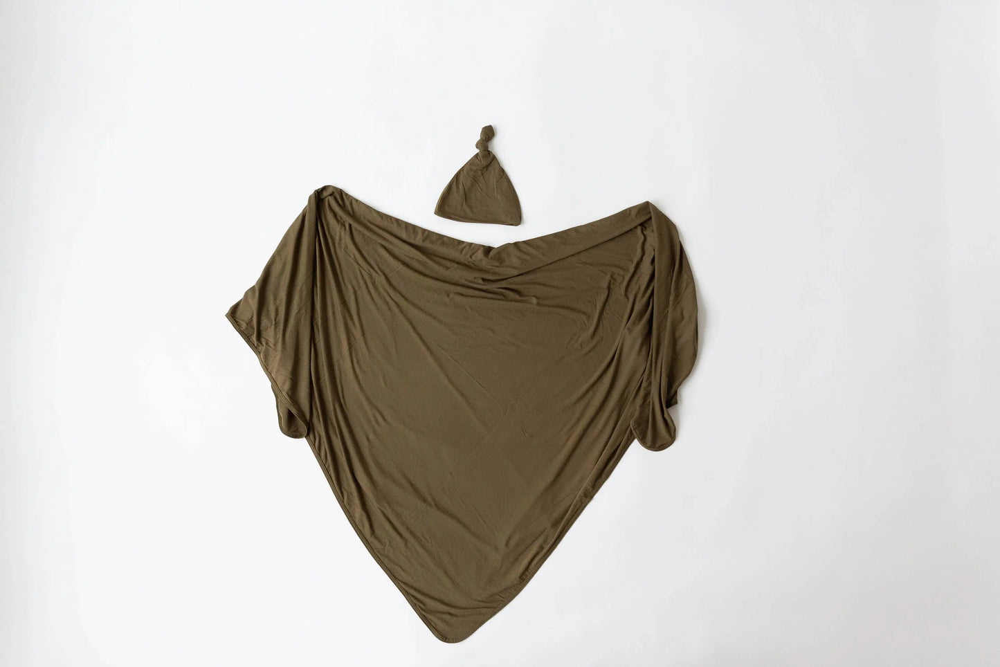 Swaddle Blanket and Hat Set - Olive Green Newborn Swaddle