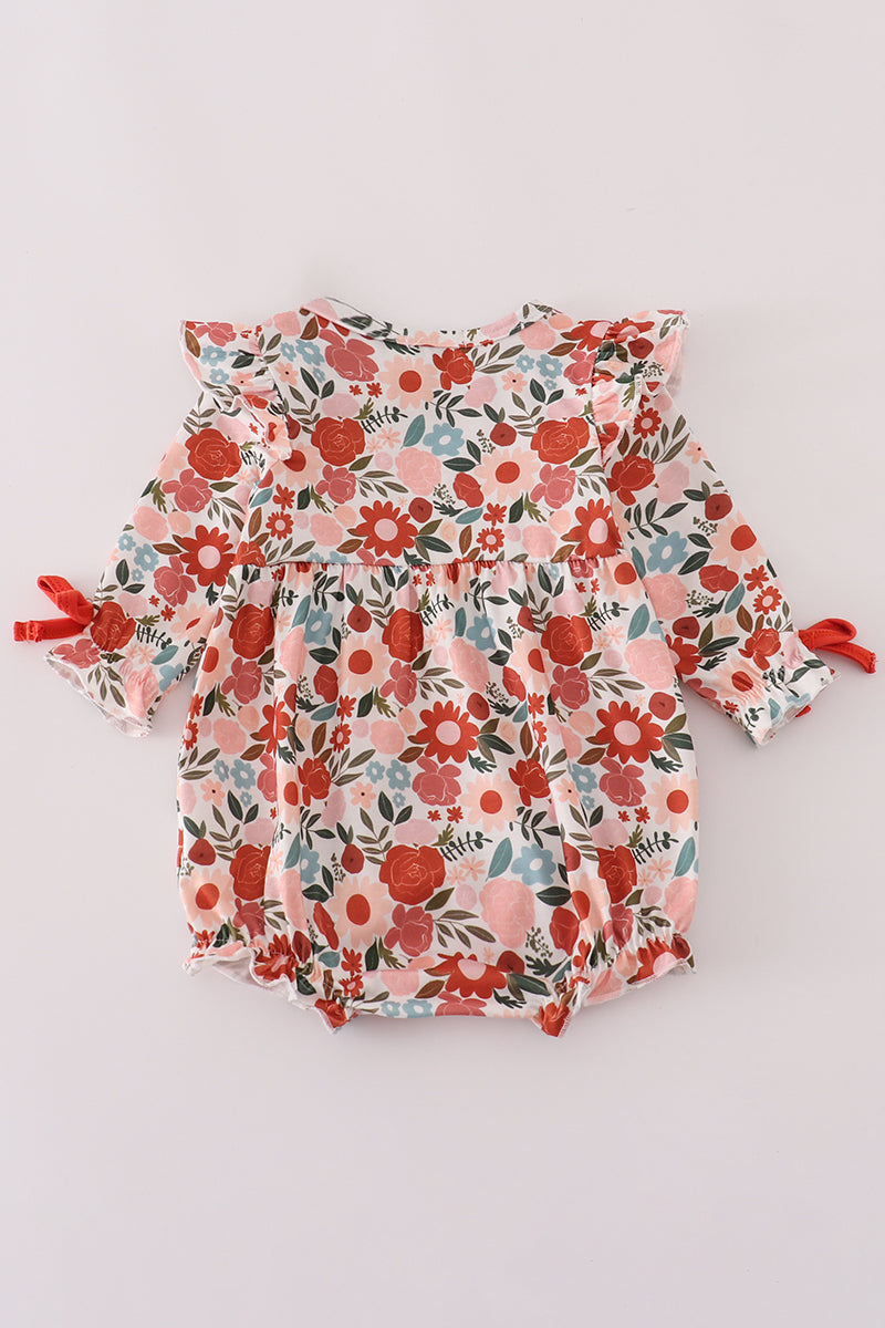 Fox embroidery floral print bubble