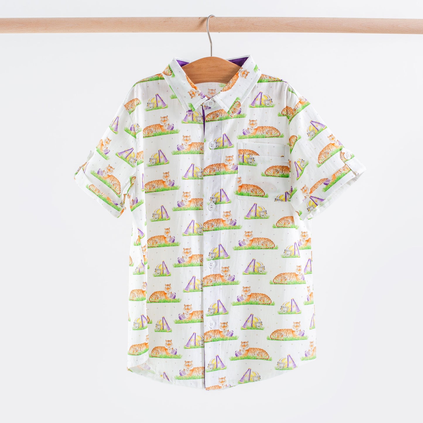 Mascot Mania in Louisiana Short Sleeve Collared Shirt