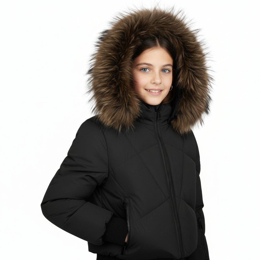 Pramie Teen Overlay Black Jacket 10–22 | Sleek & Stylish Outerwear for Girls
