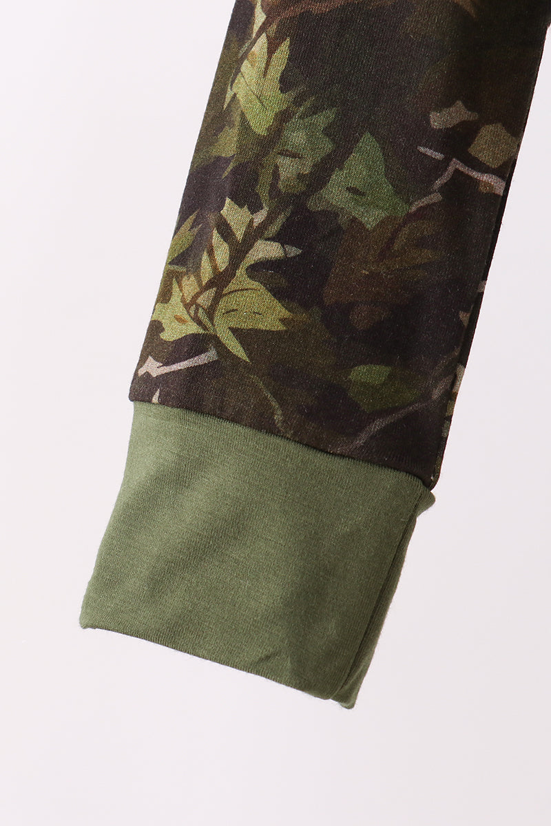 Forest Leaf Camo bamboo pajama pants set