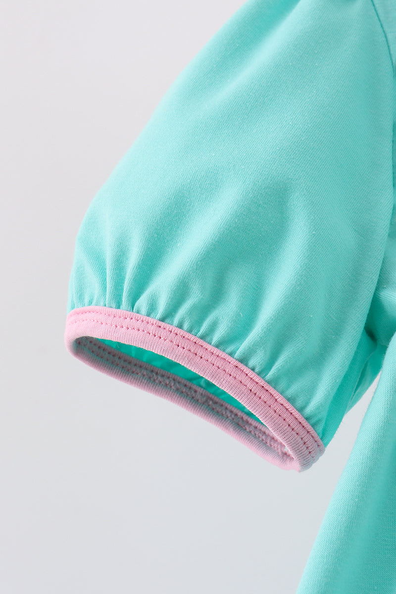 Green christmas tree embroidery dress