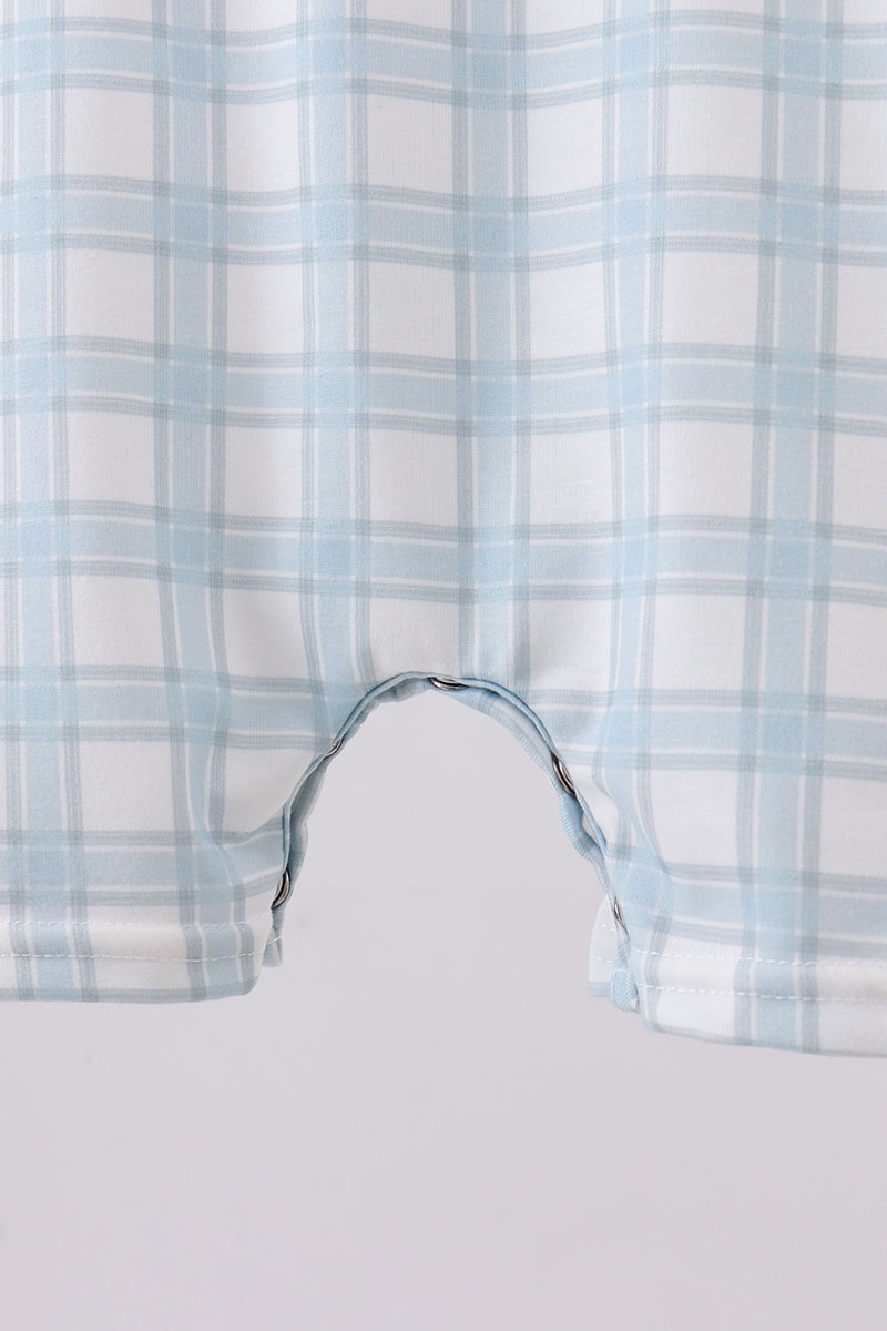 Blue cross smocked plaid jonjon