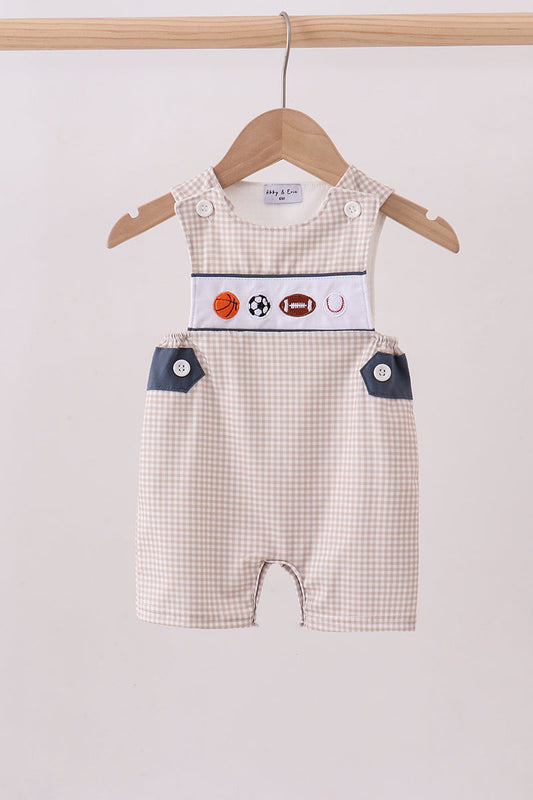 Sports ball embroidery gingham jonjon