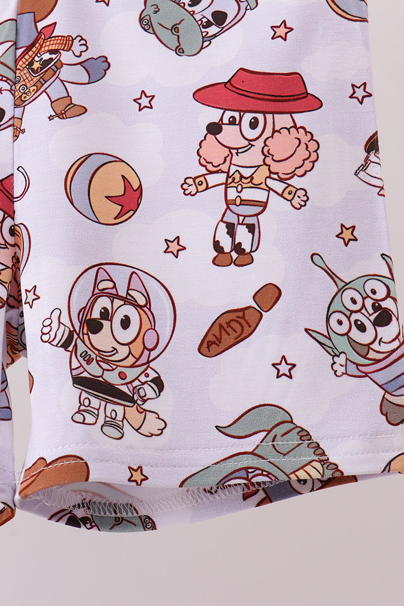 Sage character bamboo pajama shorts set