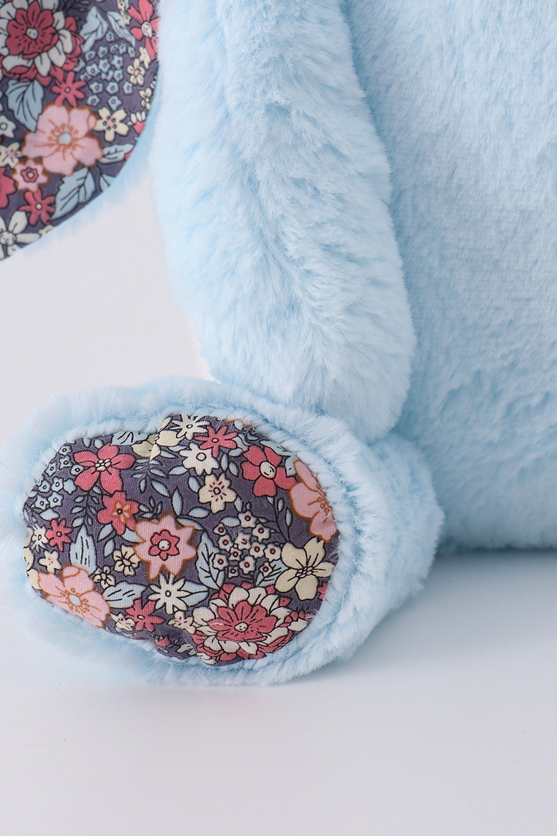 Blue floral plush bunny