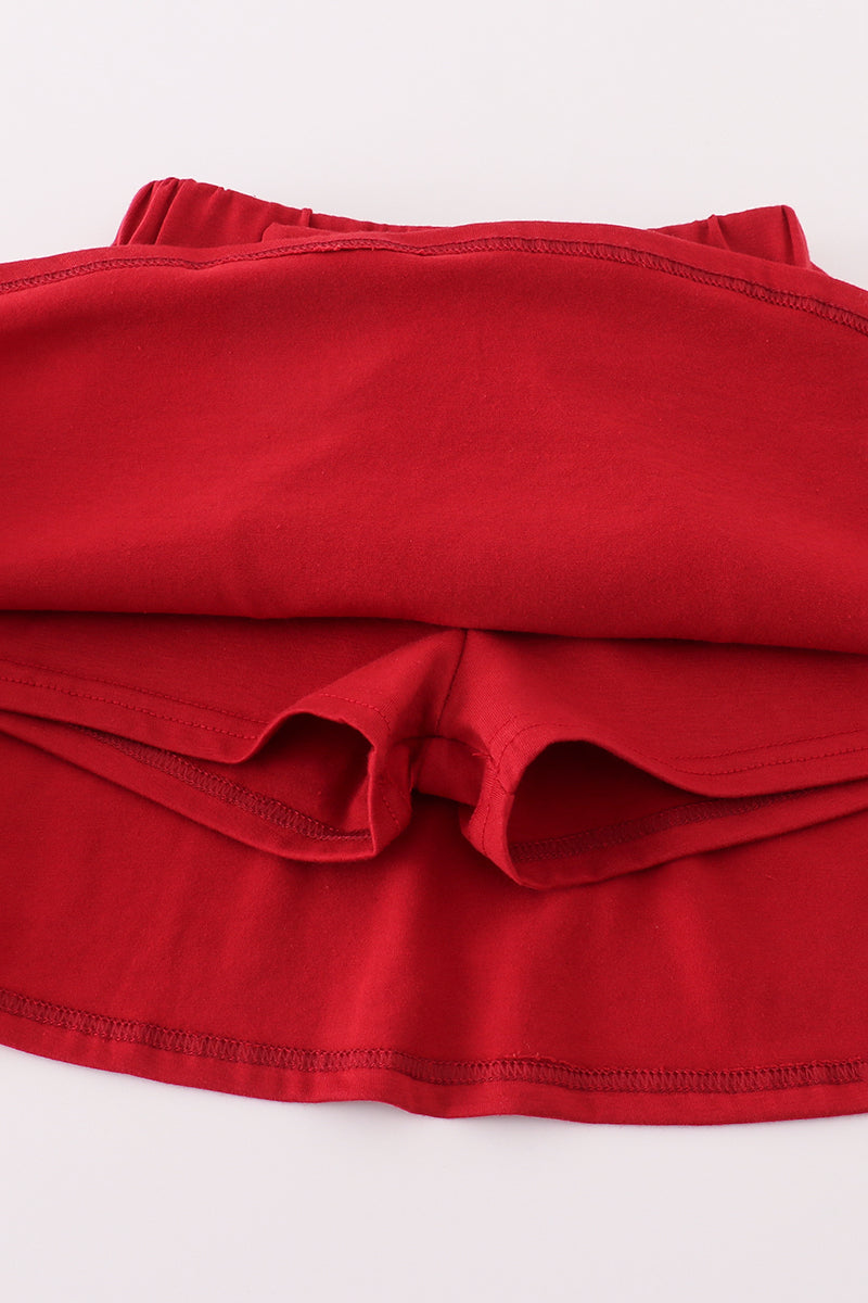 Alabama polka dot elephant french knot bow skort set