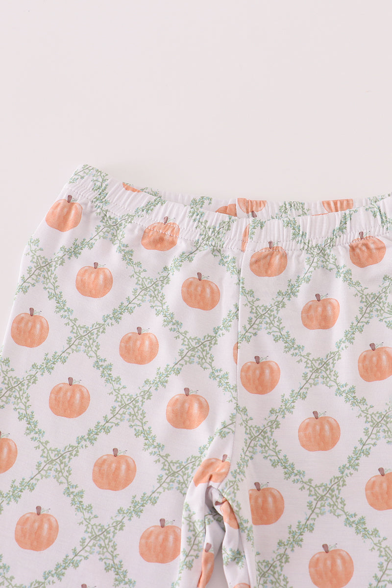 Green pumpkin bamboo pajamas set