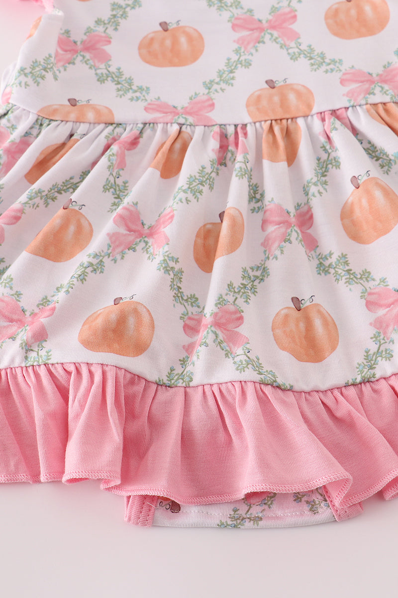 Pink pumpkin bamboo ruffle bubble