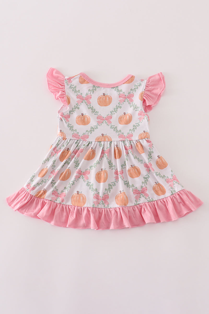 Pink pumpkin bamboo ruffle bubble