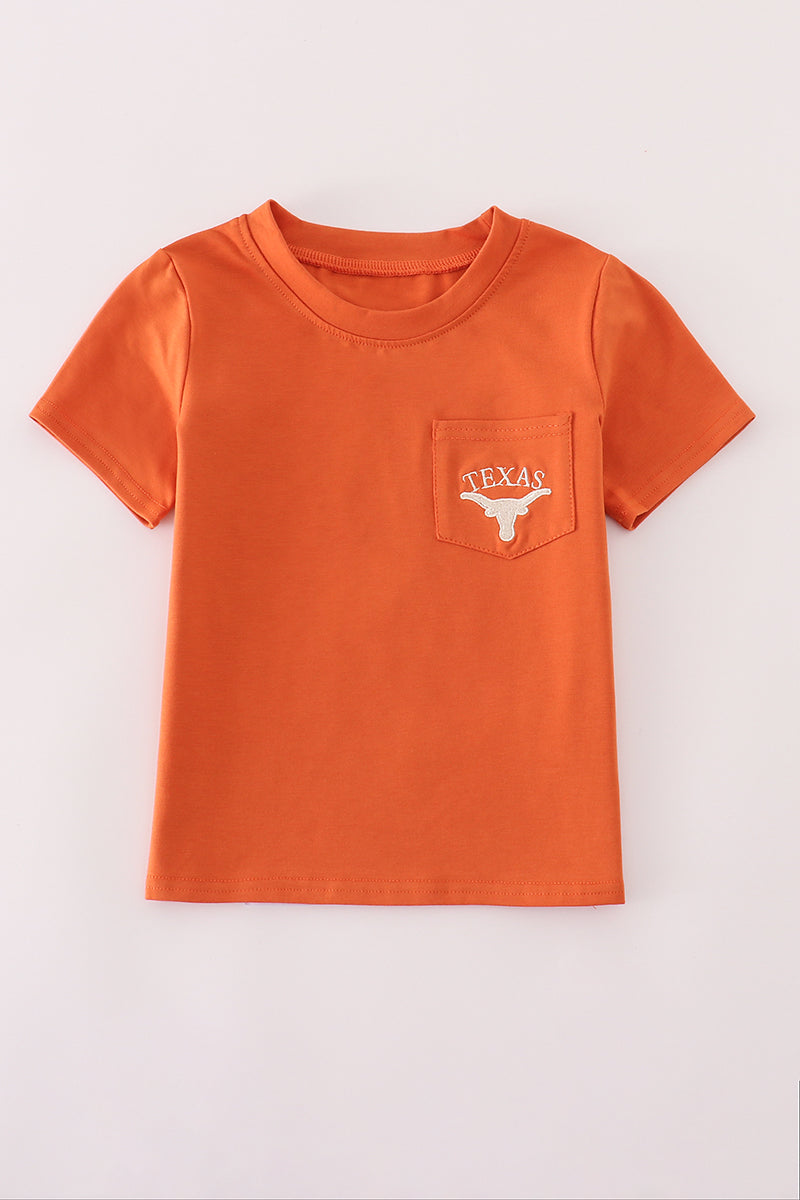 Rust Texas embroidery top