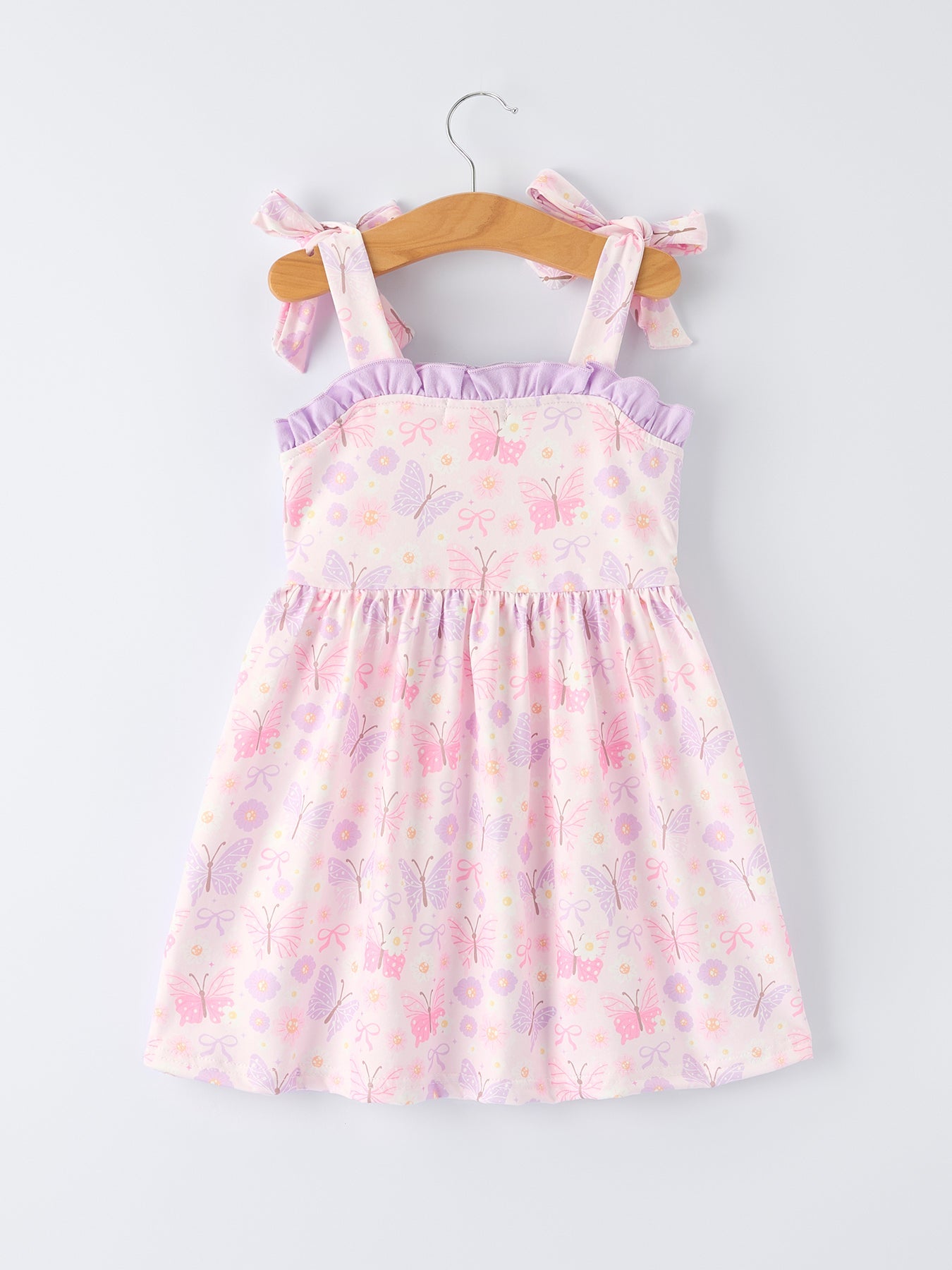 Butterfly Embroidery Smocking Bow Baby Girls Dress