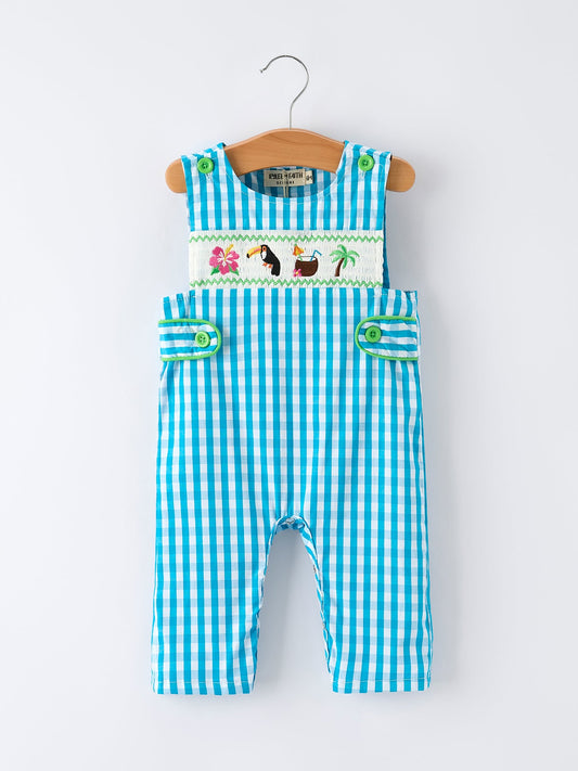 Summer Tropical Embroidered Baby Boys Romper