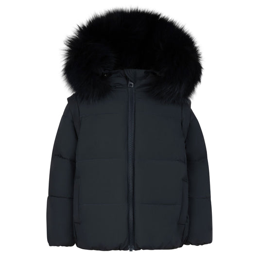 Pramie Little Boys Black Jacket (18M–8Y) | Warm, Stylish & Durable Outerwear