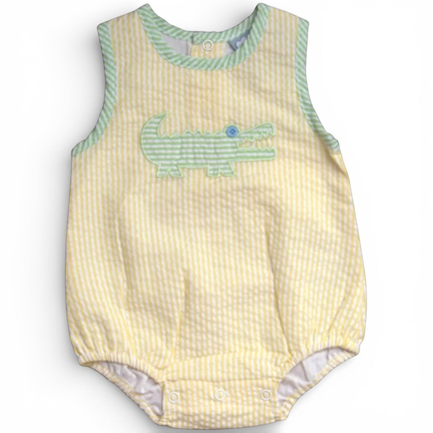 Alligator Appliqué Baby Boy Bubble Romper