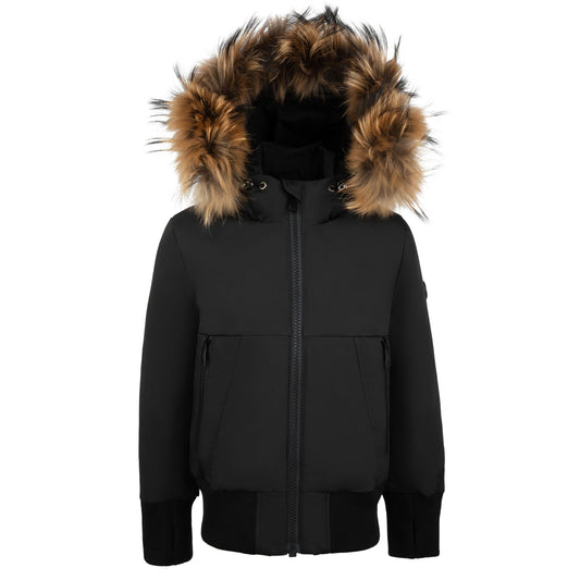 Pramie Boys Matte Black Jacket (Sizes 5–16) | Stylish & Durable Winter Outerwear