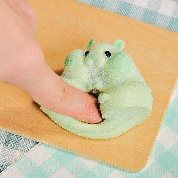 SqueezeSquad Taba Deluxe Premium Silicone Squishy Fidget Toy - Green Hamster