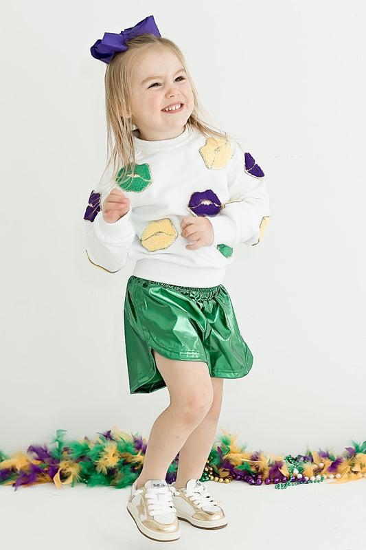 Mardi Gras Lips Chenille Sweatshirt