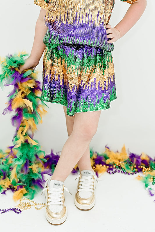 Mix Mardi Gras Sequin Skort