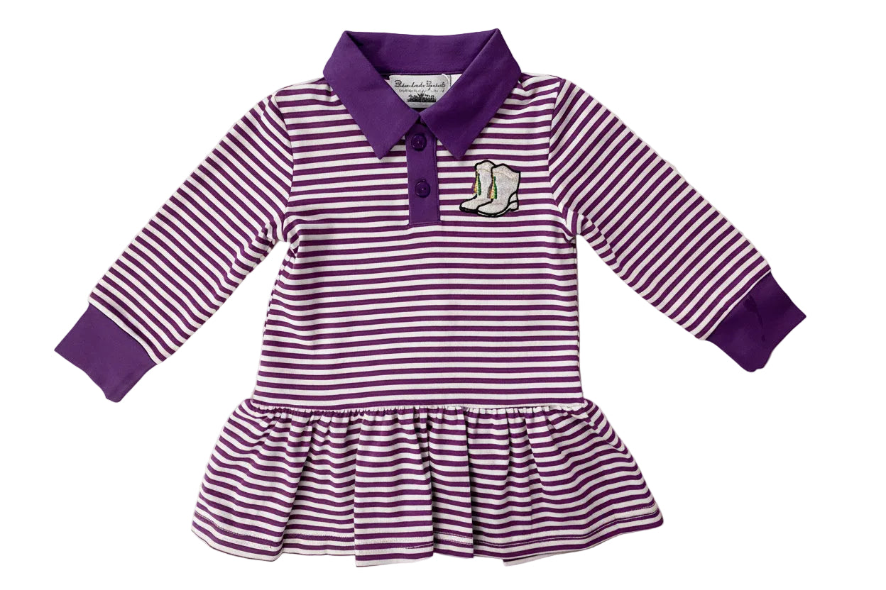 Mardi Gras Striped Collared Dress