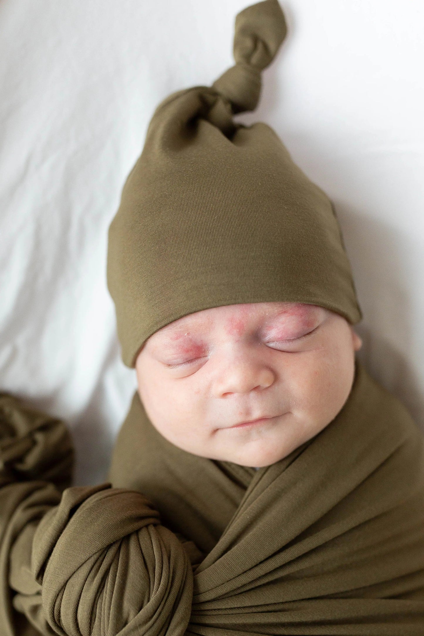 Swaddle Blanket and Hat Set - Olive Green Newborn Swaddle