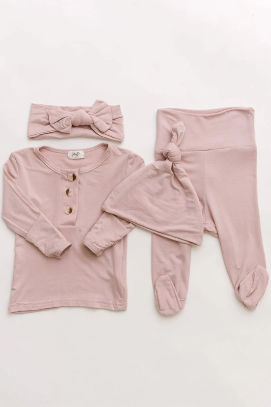 Top and Bottom Baby Outfit for Girls (Newborn - 12 months) - Dusty Rose
