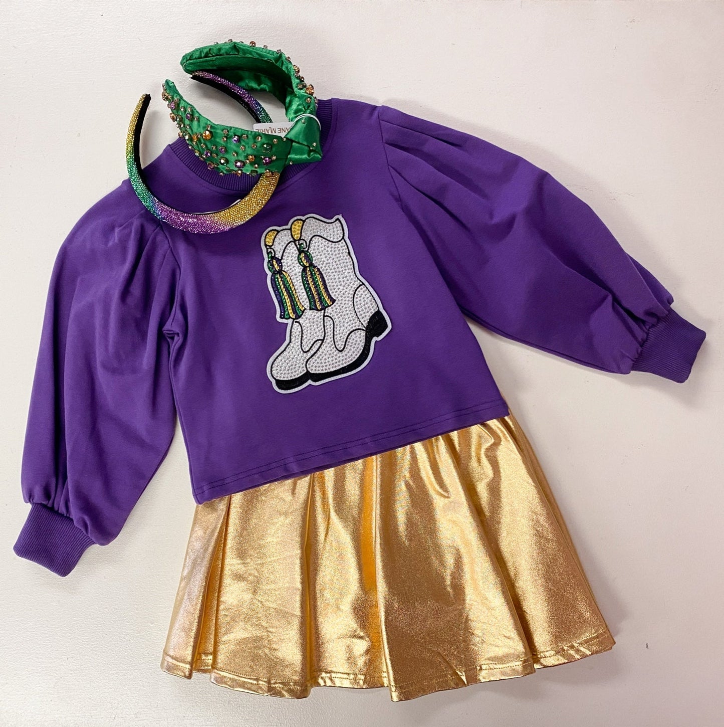 Mardi Gras Marching Boot Sweatshirt