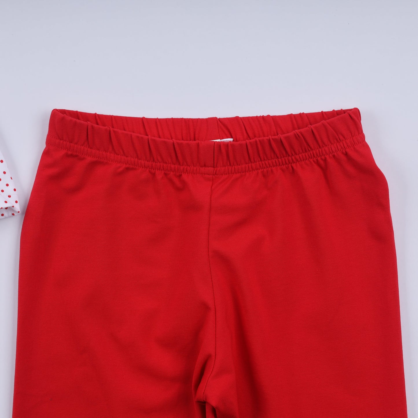 Red gingerbread hand smocked ruffle pants set