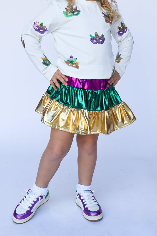Mardi Gras Metallic Skort