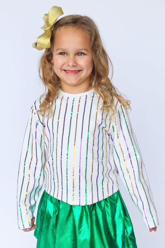 Mardi Gras Striped Long Sleeve