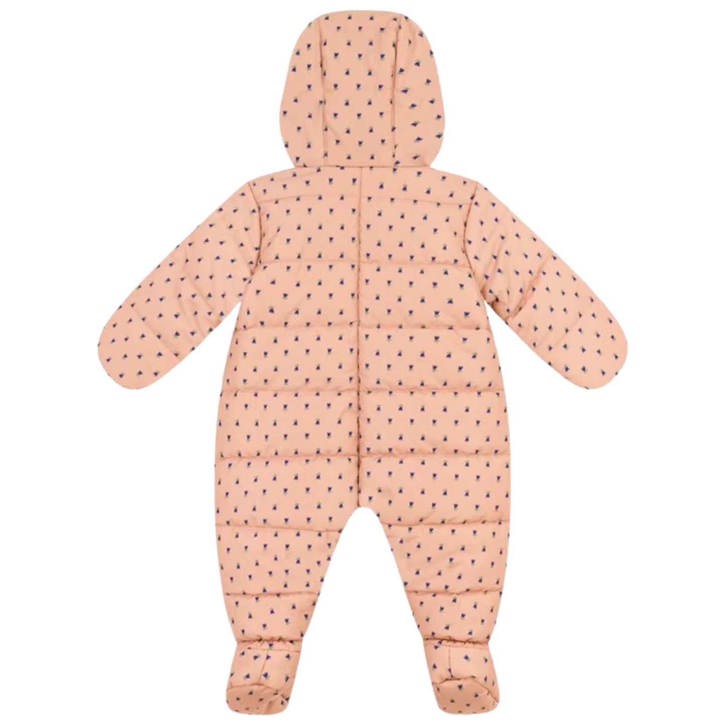 Cozy & Durable: Petit Bateau Pink and Small Floral Buds Print Snowsuit