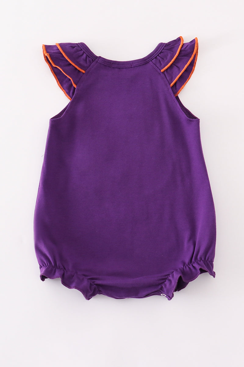 Purple I love clemson applique ruffle bubble