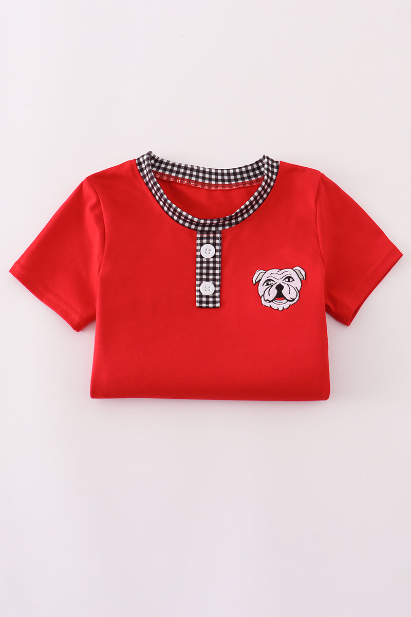 Georgia bulldog embroidery top
