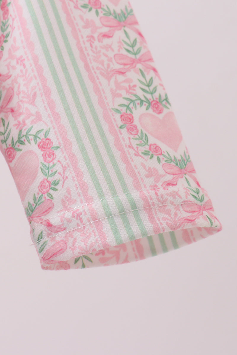 Pink bow floral bubble