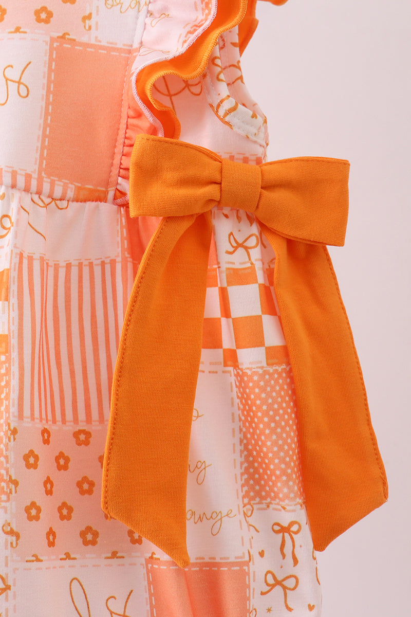Orange Tennessee patchwork ruffle bubble