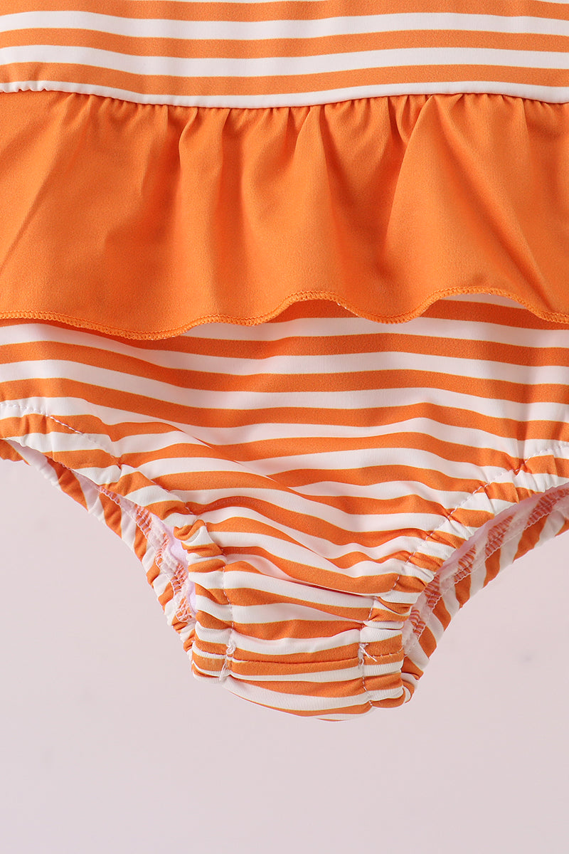 Tennessee Go vols smocked stripe swimsuit
