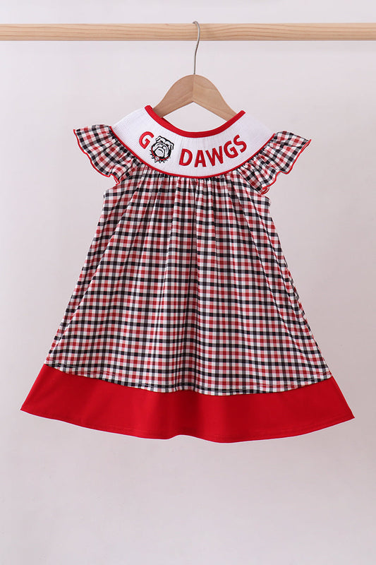 Georgia go dawgs embroidery plaid dress