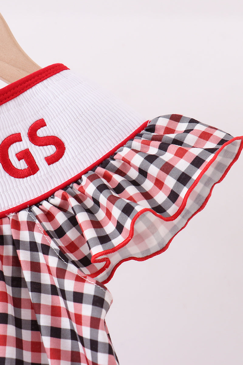 Georgia go dawgs embroidery plaid dress