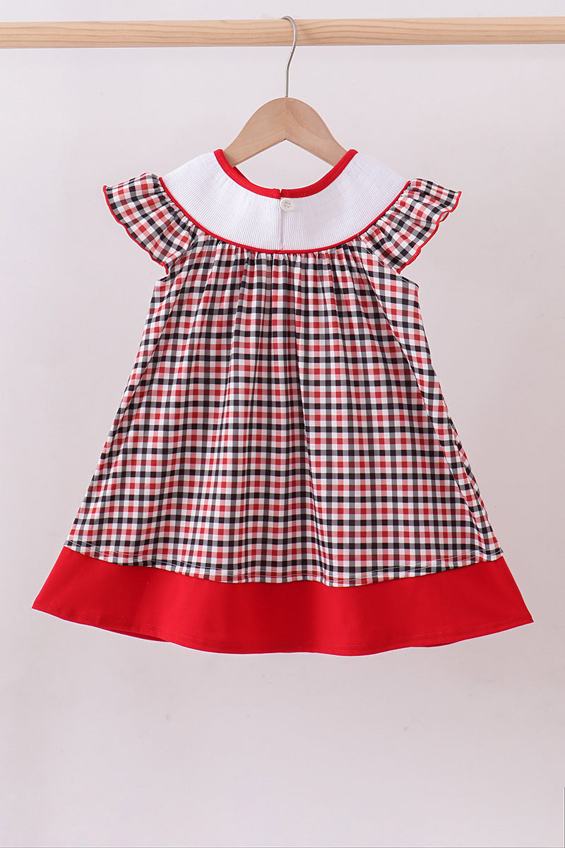 Georgia go dawgs embroidery plaid dress