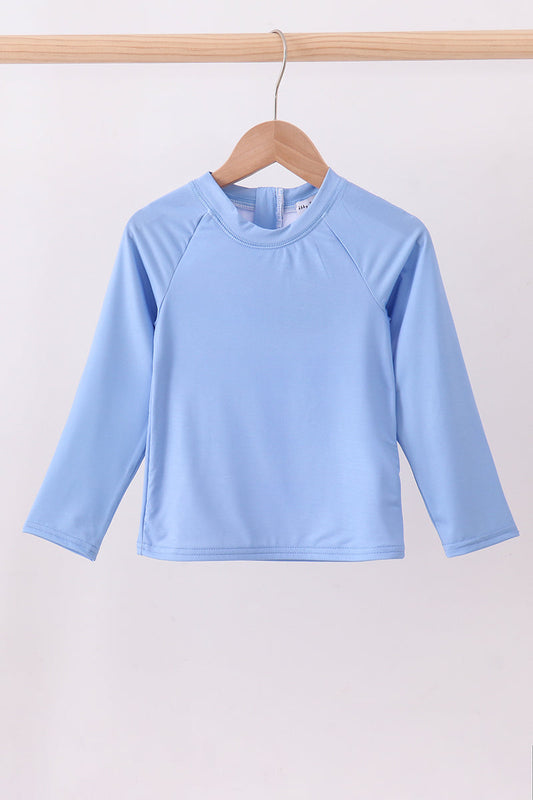 Blue long sleeve swim top
