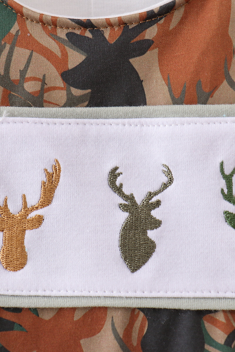 Camouflage deer antler embroidery bubble