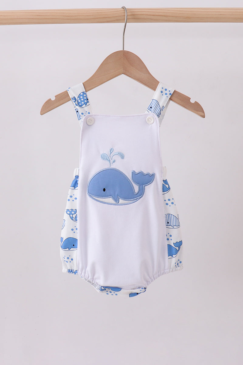 Blue whale applique bubble