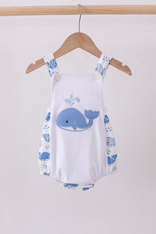 Blue whale applique bubble