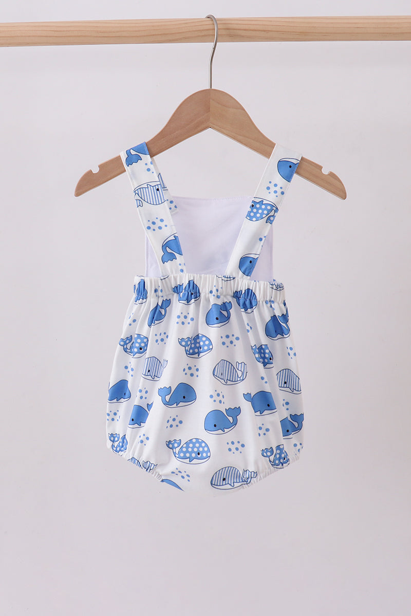 Blue whale applique bubble