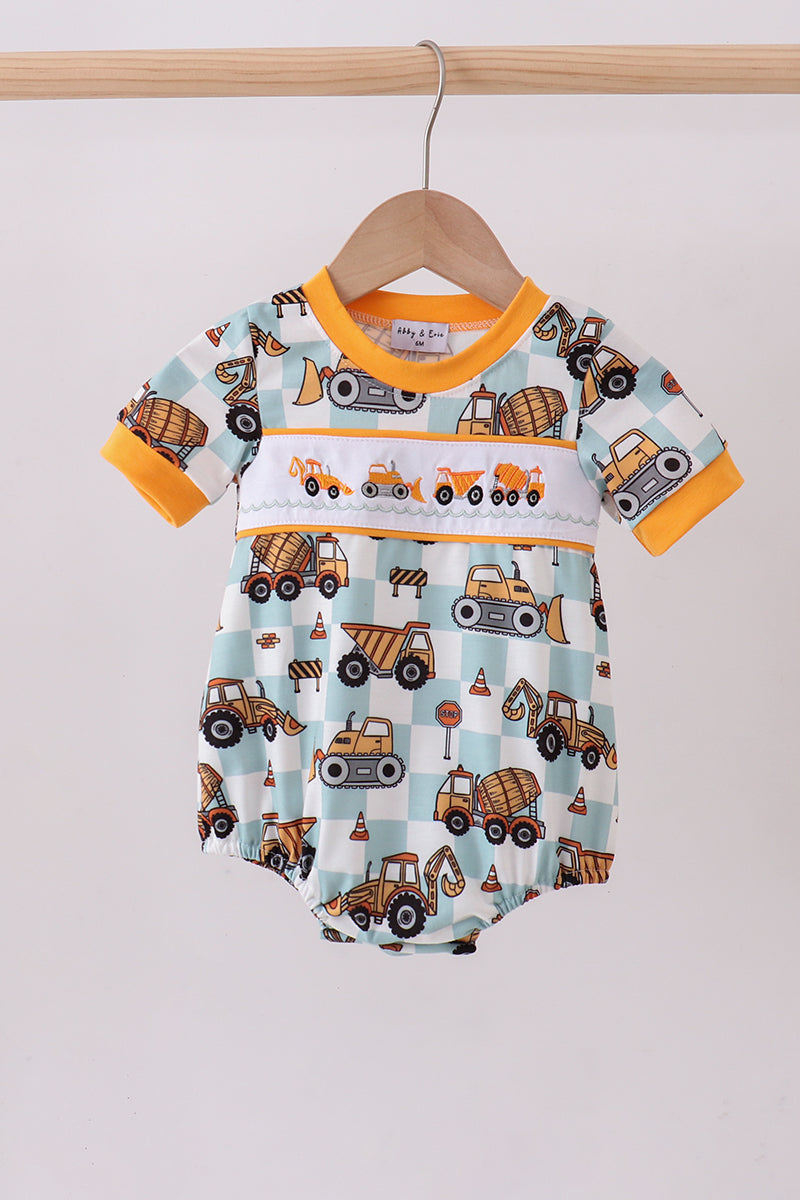 Construction vehicle embroidery bubble