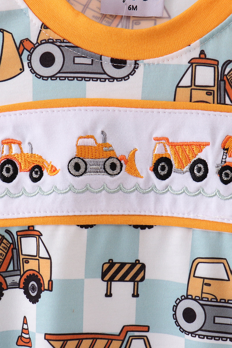 Construction vehicle embroidery bubble