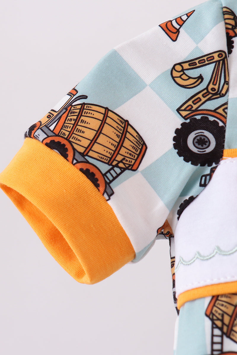 Construction vehicle embroidery bubble